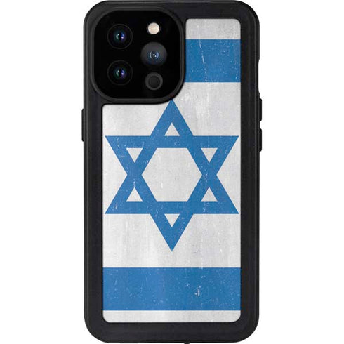 Israel Flag Distressed iPhone 14 Pro Max Waterproof Case